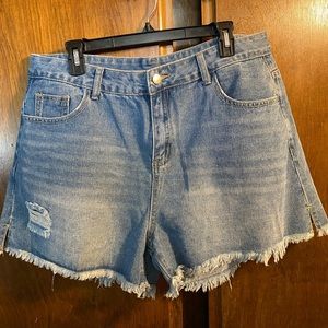 Shein curve blue denim plus size shorts 1XL